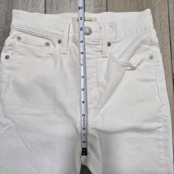 MADEWELL The '90s Straight VintageCrop Jean 25 Tile White Raw Hem High Rise NWT - Picture 7 of 8